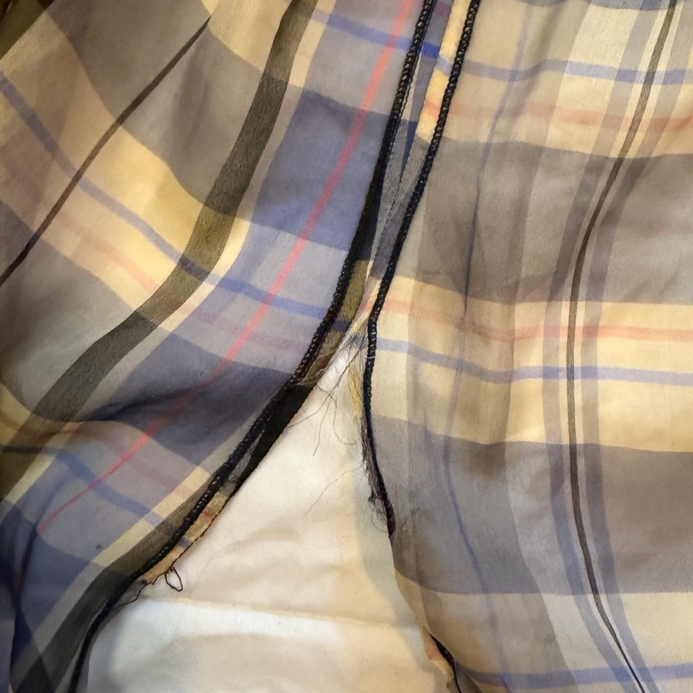 Forte Forte Lightweight Plaid Duster Coat in Blue, Tan & Rust - Picture 8 of 9